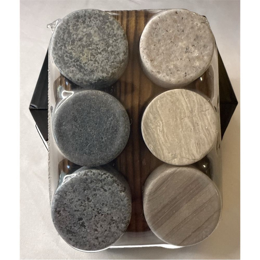 Whiskey Chilling Stones - Set of 6 Handcrafted Whisky Granite Sipping Rocks/Tray - Picture 6 of 7